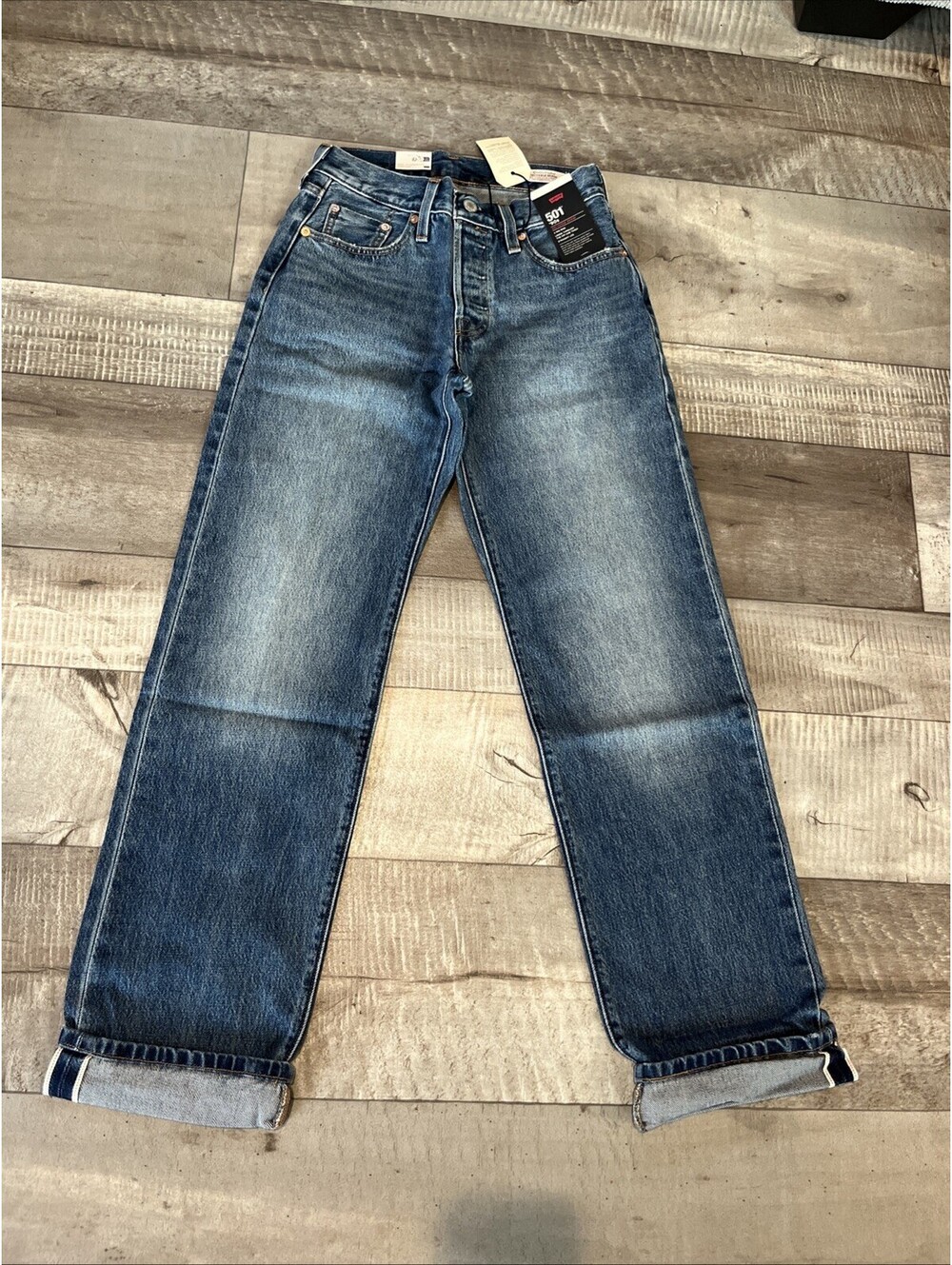 Levi’s 501 90s Selvedge Women's Jeans Mid Rise Size 24 X 32 $150 MSRP